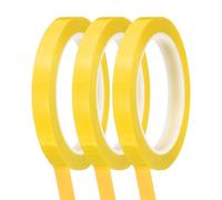sourcing map Whiteboard Tape 12mm Self Adhesive Graphic Chart Line Tape 66 Meters Grid Marking Stickers for Pinstripe Dry Erase Board Scrapbooking DIY Art Crafts, Dark Yellow, Pack of 3