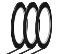 sourcing map Whiteboard Tape 3mm x 66m Pinstripe Graphic Chart Line Grid Marking Tapes for Classroom Office Dry Erase Board Art, Black, Pack of 3