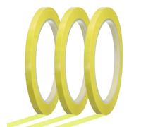 sourcing map Whiteboard Tape 6mm x 66m Pinstripe Graphic Chart Line Grid Marking Tapes for Classroom Office Dry Erase Board Art, Light Yellow, Pack of 3