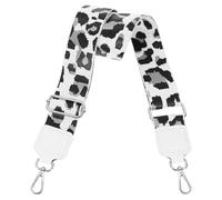 sourcing map Wide Shoulder Strap, 5cm Adjustable Purse Strap Replacement Crossbody Strap for Shoulder Bag Handbag, White, Silver Square Mouth Buckle