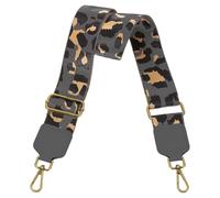 sourcing map Wide Shoulder Strap, 5cm Adjustable Purse Strap Replacement Crossbody Strap for Shoulder Bag Handbag, Grey, Bronze Square Mouth Buckle