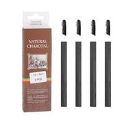 sourcing map Willow Charcoal Sticks, 10-13mm Willow Charcoal Pencils Soft Sketch Vine Art Supplies Set for Drawing Sketching Shading Painting Artists Beginners (Black, Pack of 4)