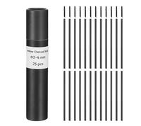 sourcing map Willow Charcoal Sticks, 2-4mm Willow Charcoal Pencils Soft Sketch Vine Art Supplies Set for Drawing Sketching Shading Painting Artists Beginners (Black, Pack of 25)