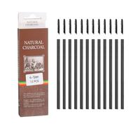 sourcing map Willow Charcoal Sticks, 4-5mm Willow Charcoal Pencils Soft Sketch Vine Art Supplies Set for Drawing Sketching Shading Painting Artists Beginners (Black, Pack of 12)