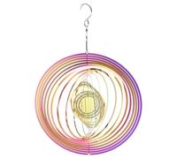 sourcing map Wind Spinner Circular 7.87" x 11.42" Stainless Steel Reflectors Wind Chimes for Outdoor Devices Metal Decorations Keep Birds Away Yard Garden, Blue/Purple