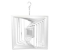 sourcing map Wind Spinner Square 9.84" x 13.39" Stainless Steel Reflectors Wind Chimes for Outdoor Devices Metal Decorations Keep Birds Away Yard Garden, Silver Tone