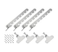 sourcing map Window Restrictor Latch Window Safety Lock Stopper, Limit Stay Adjustable Casement Window Limiter with 7 Slots for Inward Opening Window, Silver Tone (4 Set, 35mm)