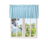 sourcing map Window Valance, 52 x 18 Inch Valance Curtains Small Short Light Filtering Sheer for Windows Bedroom Bathroom Living Room Kitchen, Light Blue