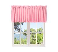 sourcing map Window Valance, 52 x 18 Inch Valance Curtains Small Short Light Filtering Sheer for Windows Bedroom Bathroom Living Room Kitchen, Pink