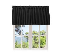 sourcing map Window Valance, 52 x 18 Inch Valance Curtains Small Short Light Filtering Sheer for Windows Bedroom Bathroom Living Room Kitchen, Black