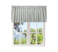 sourcing map Window Valance, 52 x 18 Inch Valance Curtains Small Short Light Filtering Sheer for Windows Bedroom Bathroom Living Room Kitchen, Grey