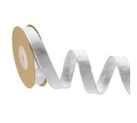 sourcing map Wired Edge Ribbon, 0.59" x 10 Yards Polyester Sparkle Metallic Ribbon for Holiday Craft Decorations, Bows Making and Gift Wrapping, Silver