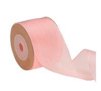 sourcing map Wired Sheer Ribbon, 1-1/2 Inch x 10 Bright Pink Metallic Sheer Wire Ribbon, Silky Fabric for DIY Craft Gift Wrapping Wedding Home Party Decorations