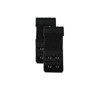 sourcing map Women 2Pcs Strechy Bra Extenders, 2x2/2x3/2x4 Hooks Elastic Back Bra Extension Strap Bra Band Black 2 Rows 2 Hooks