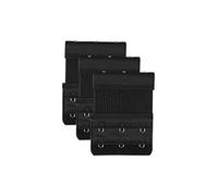 sourcing map Women 3Pcs Strechy Bra Extenders, 2x2/2x3/2x4 Hooks Elastic Back Bra Extension Strap Bra Band Black 2 Rows 3 Hooks