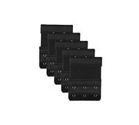 sourcing map Women 5Pcs Strechy Bra Extenders, 2x2/2x3/2x4 Hooks Elastic Back Bra Extension Strap Bra Band Black 2 Rows 3 Hooks