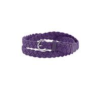 sourcing map Women Adjustable Single Pin Buckle Skinny Braided Belt Purple