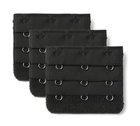 sourcing map Women Bra Strap Extension 3 Hooks 3 Rows Underwear Buckle Hook Black 3 Pcs