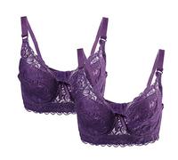 sourcing map Women Breathable Comfort Floral Lace Full Coverage Cup Bras