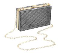 sourcing map Women Clear Purse, Acrylic Clear Clutch Bag Diamond Lattice Acrylic Purses Transparent Crossbody Handbag with Removable Chain for Travel Office, Transparent Black/Gold