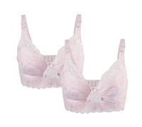 sourcing map Women Cotton Cup Push Up Bra Plus Size Bra 2 Pcs Light Pink 40/90