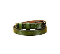 sourcing map Women Exotic Embossed Diamond Pattern Single Pin Buckle Slender Waist Belt Green