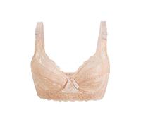 sourcing map Women Floral Lace Cotton Cup Push Up Bra Plus Size Bra 34/75 Beige