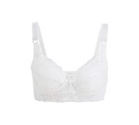 sourcing map Women Floral Lace Cotton Cup Push Up Bra Plus Size Bra 34/75 White
