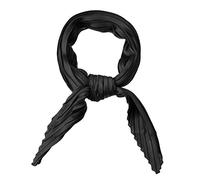 sourcing map Women Pleated Rhombus Head Scarf Wraps Scarves Neckerchief Bandana Solid Color Black 104x42cm/40.94x16.54(L*W)