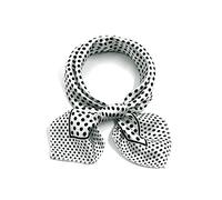 sourcing map Women Square Shaped Dots Pattern Relaxed Neck Scarf White