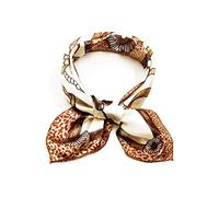 sourcing map K46 Ladies Chain Novelty Prints Square Shape Wrap Kerchief Beige