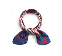 sourcing map Ladies Geometric Prints Square Shaped Neck Scarf Red Blue