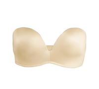 sourcing map Women Strapless Anti-Slip Invisible Push up Seamless Underwire Bra 75C Beige