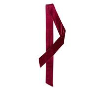 sourcing map Women Vintage Velvet Skinny Neck Scarves Solid Color Long Neckerchief Hairband Narrow Waistband Wine Red L