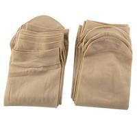 sourcing map Women's Elastic Cuffs Ankle Socks 10 Pair Beige One Size