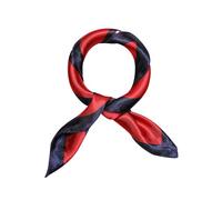 sourcing map Women's Floral Leopard Polka Dots Striped Print Square Kerchief Neck Scarf Shawl Red 19.68 x 19.68inches