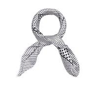 sourcing map Women's Floral Leopard Polka Dots Striped Print Square Kerchief Neck Scarf Shawl White Dots 19.68 x 19.68inches