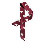 sourcing map Women's Skinny Ribbon Neckerchief Heart Narrow Handbag Wrap | Soft and lightweight , Romantic heart theme, Trendy headband choice, All-season, Perfect gift