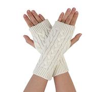 sourcing map Women's Stretchy Fingerless Gloves Knitted Wrist Arm Warmers