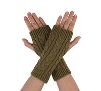 sourcing map Women's Stretchy Fingerless Gloves Knitted Wrist Arm Warmers