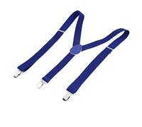 sourcing map Women's Suspenders Metal Clips Adjustable Elastic Band Y Shaped Suspender One Size Dark Blue