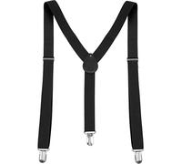 sourcing map Women's Suspenders Metal Clips Adjustable Elastic Band Y Shaped Suspender One Size Light Black