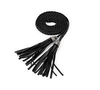 sourcing map Women's Tassel Braided Belts Skinny Woven Waist Belts for Skirt Dress Black 132 cm/52 inches