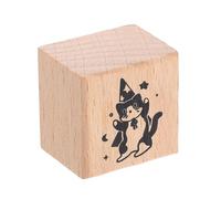 sourcing map Wood Cat Stamps Wooden Rubber Stamps Cat Circus Pattern for Decoration DIY Art Crafts Card Making and Scrapbooking Supplies