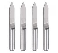 sourcing map Wood Engraving Router Bit, 1/8" 3.175mm Shank 0.3mm Tip 45 Degree Solid Carbide CNC 3D Milling Cutter, for Carving Acrylic PVC MDF Plastic, 4pcs