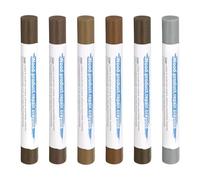 sourcing map Wood Filler Sticks 6 Colors Wooden Wax Touch Up Furniture Repair Crayons for New Walnut, Light Brown Gray, English Gray, Eucalyptus Gray, Original Wood, Oak