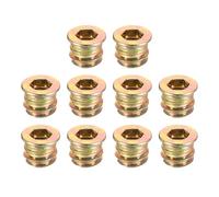 sourcing map Wood Furniture M6x10mm Threaded Insert Nuts Interface Hex Socket Drive 40pcs