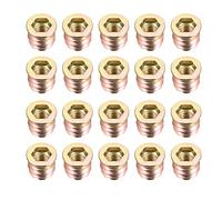 sourcing map Wood Furniture M8x13mm Threaded Insert Nuts Interface Hex Socket Drive 20pcs