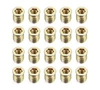 sourcing map Wood Furniture M8x17mm Threaded Insert Nuts Interface Hex Socket Drive 20pcs