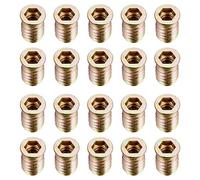 sourcing map Wood Furniture M8x20mm Threaded Insert Nuts Interface Hex Socket Drive 20pcs
